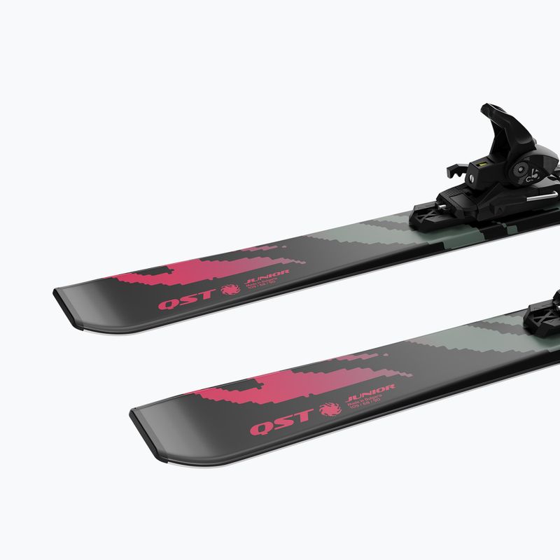 Gyermek lesikló sílécek + kötések Salomon QST Jr Black M + C5 GW black/neon punch 6