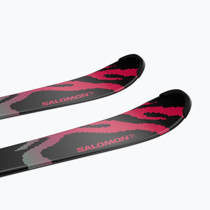 Gyermek lesikló sílécek + kötések Salomon QST Jr Black M + C5 GW black/neon punch 7