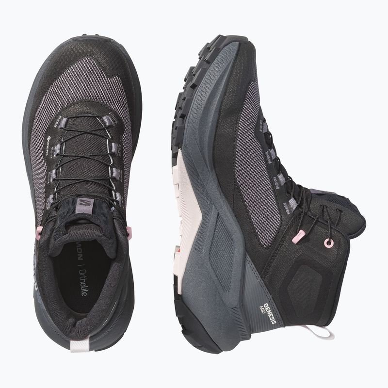 Női kirándulócipők Salomon Genesis Mid GTX black/dawn pink 3