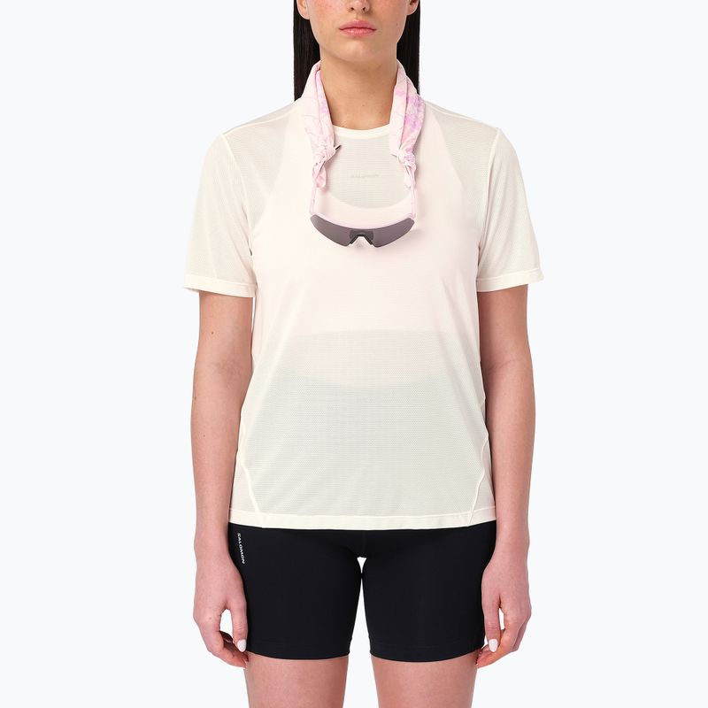 Női futó póló Salomon Shakeout Core GFX SS Tee whisper white/pink frosting