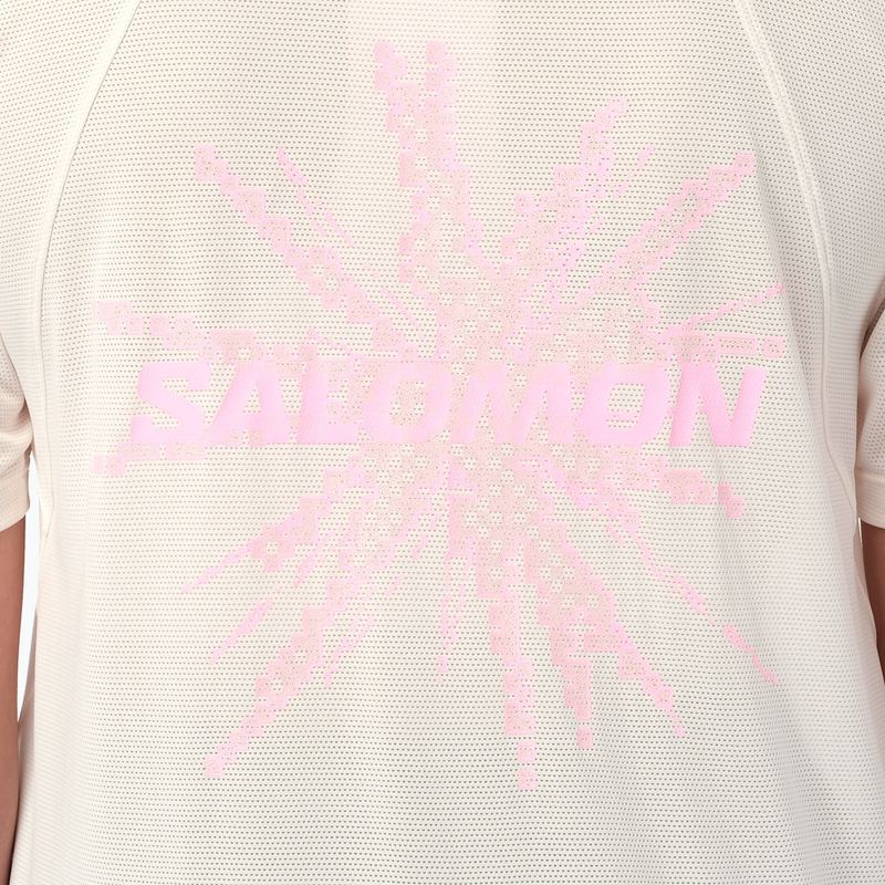 Női futó póló Salomon Shakeout Core GFX SS Tee whisper white/pink frosting 4