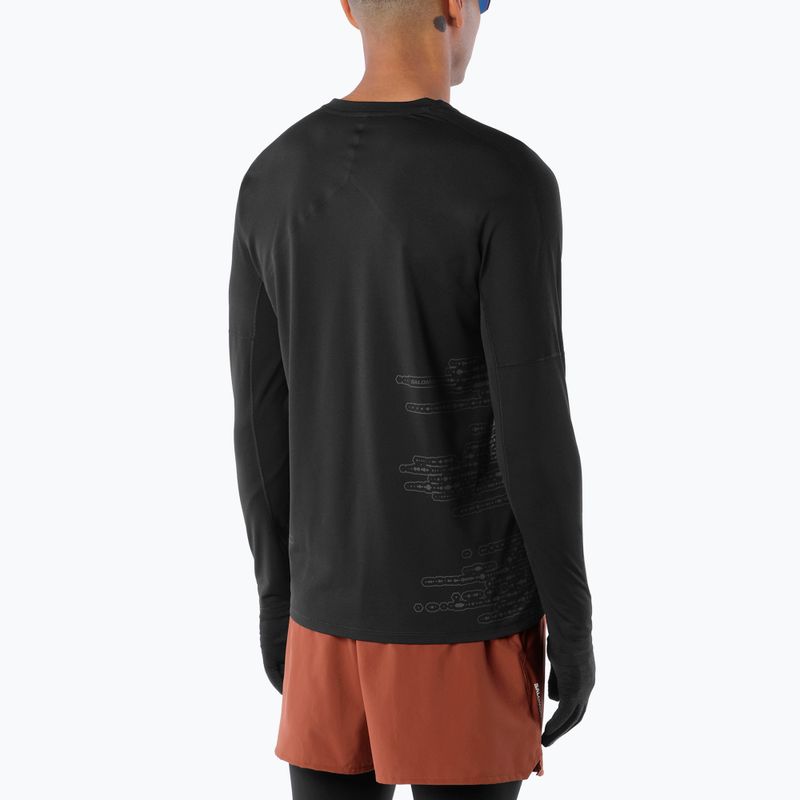 Férfi futó hosszú ujjú póló Salomon Sense Aero GFX Tee LS deep black/black beauty 2