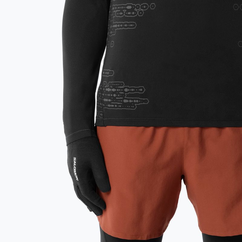 Férfi futó hosszú ujjú póló Salomon Sense Aero GFX Tee LS deep black/black beauty 3