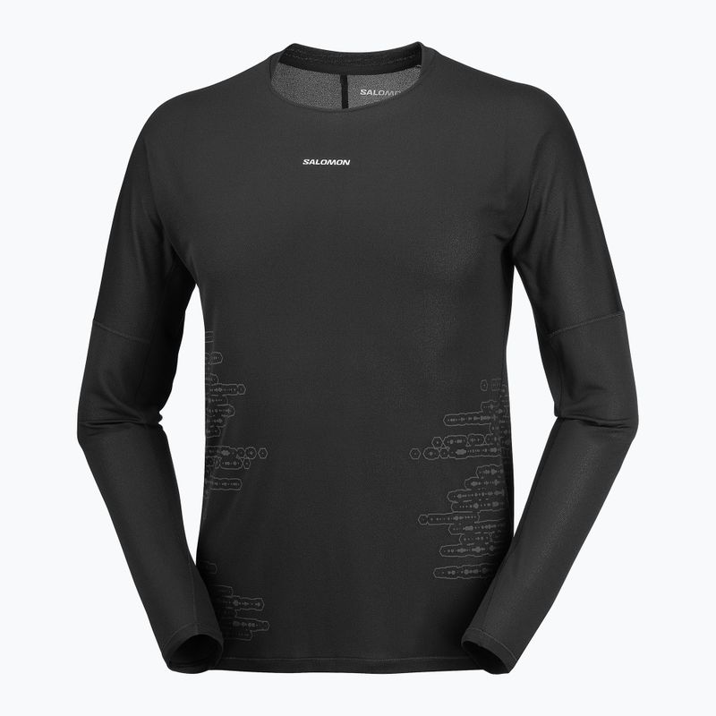 Férfi futó hosszú ujjú póló Salomon Sense Aero GFX Tee LS deep black/black beauty 4