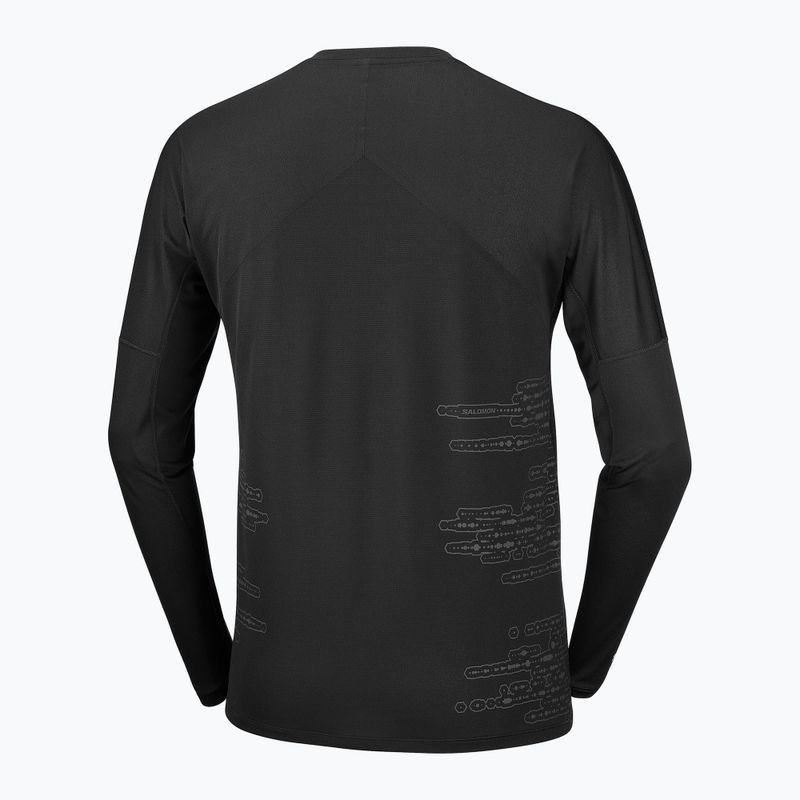 Férfi futó hosszú ujjú póló Salomon Sense Aero GFX Tee LS deep black/black beauty 5