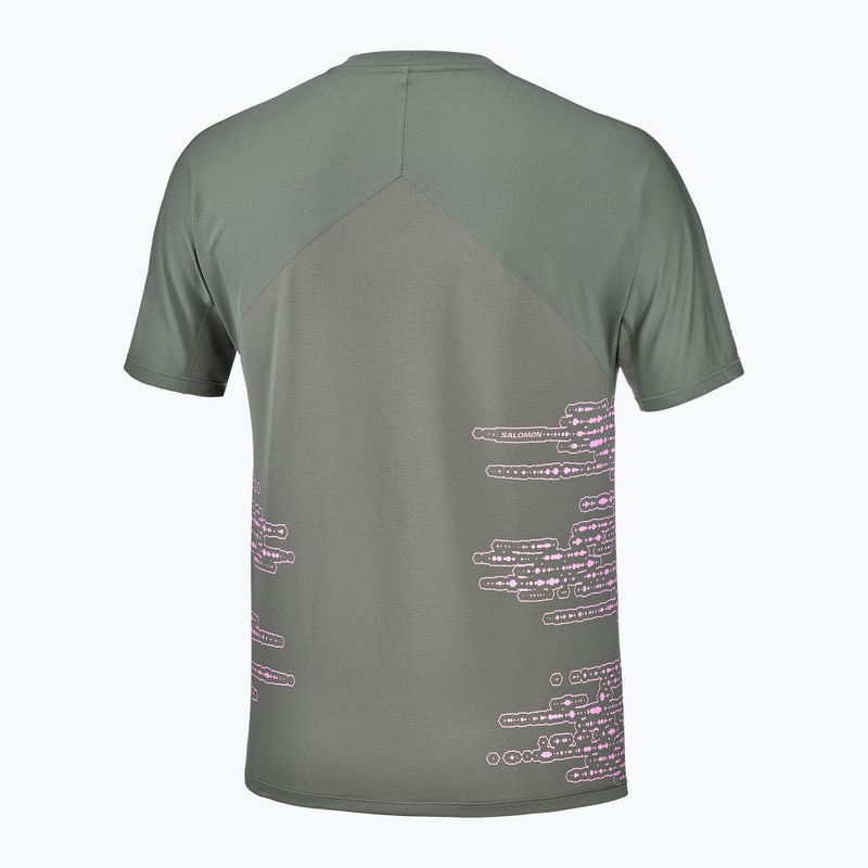 Férfi futó póló Salomon Sense Aero GFX Tee SS castor gray/pink frosting 5