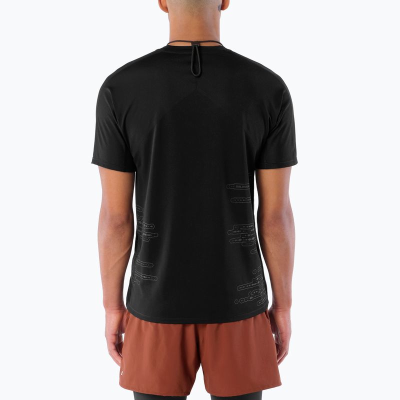 Férfi futó póló Salomon Sense Aero GFX Tee SS deep black/black beauty 2