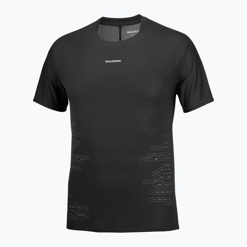 Férfi futó póló Salomon Sense Aero GFX Tee SS deep black/black beauty 4