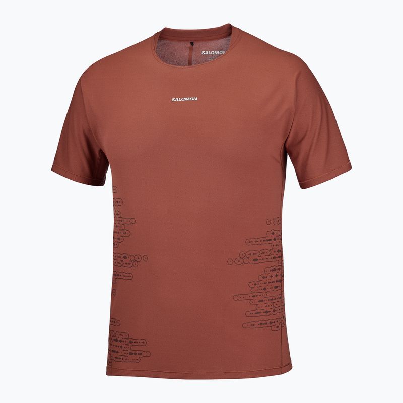 Férfi futó póló Salomon Sense Aero GFX Tee SS burnt umber/coffee bean 4