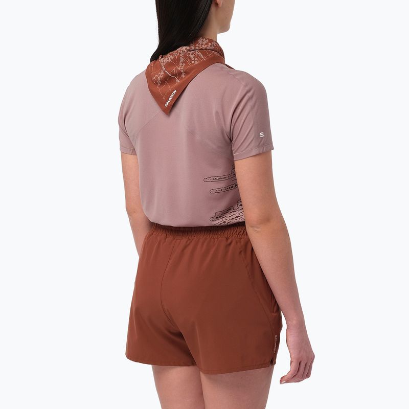 Női futó póló Salomon Sense Aero GFX Tee SS antler/chocolate fondant 2