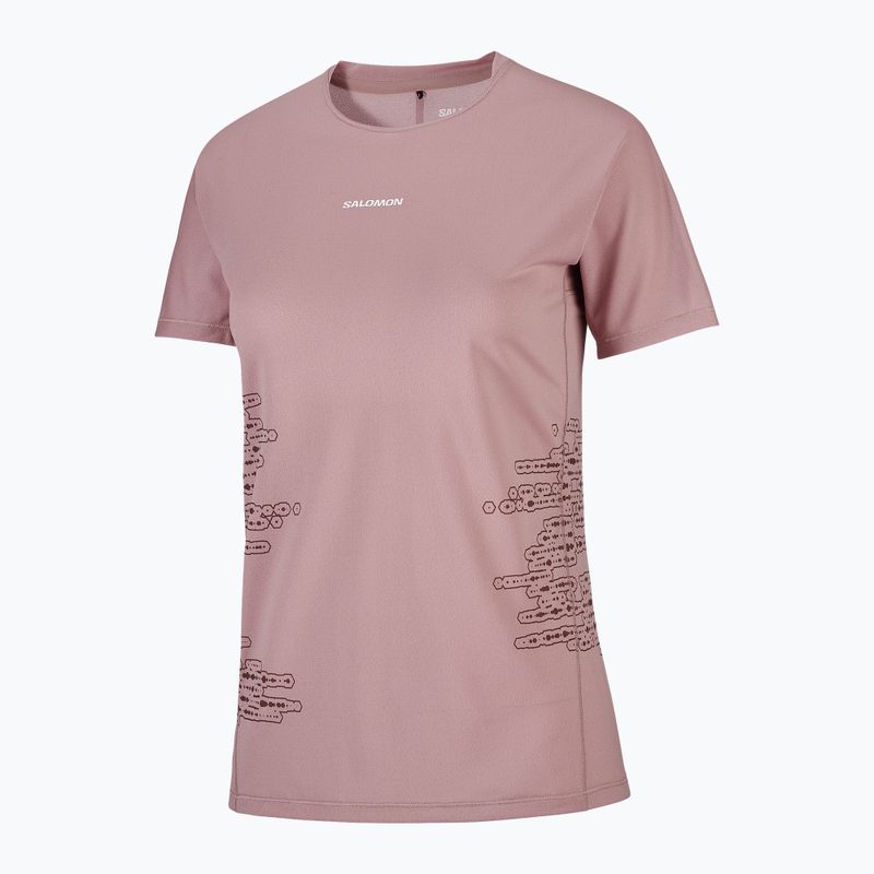 Női futó póló Salomon Sense Aero GFX Tee SS antler/chocolate fondant 3