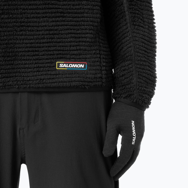 Férfi polár pulóver Salomon Thernova Fleece Hoodie deep black 5
