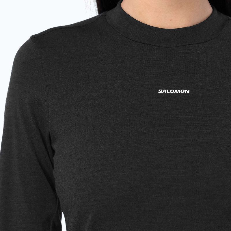 Női hosszú ujjú póló futáshoz Salomon Sense Merino Tee LS deep black 3