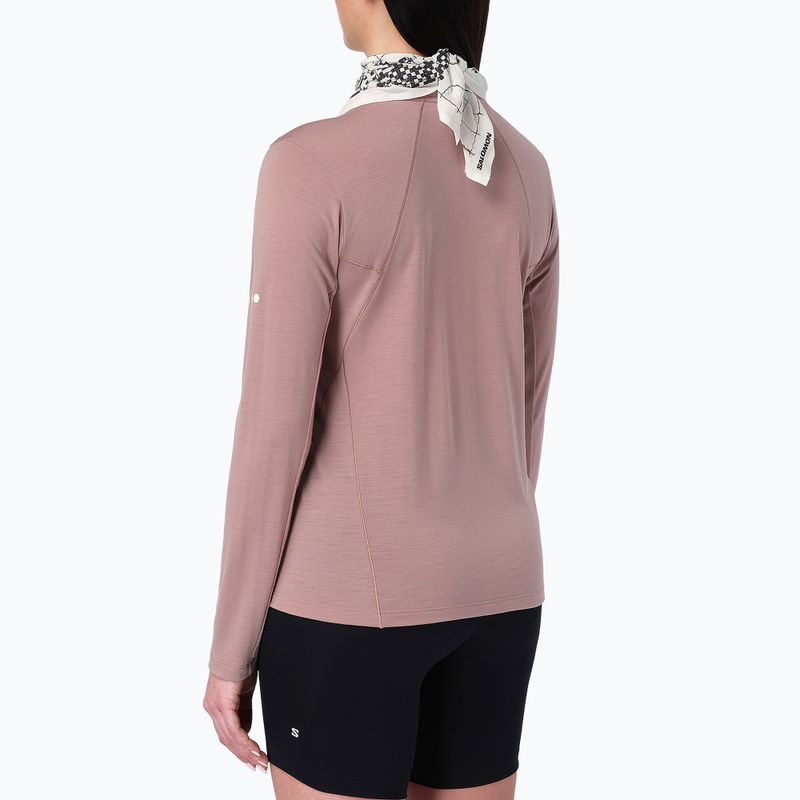 Női hosszú ujjú póló futáshoz Salomon Sense Merino Tee LS antler 2
