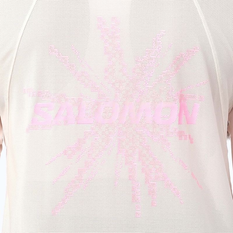 Női hosszú ujjú póló futáshoz Salomon Shakeout Core Tee GFX LS whisper white/pink frosting 4
