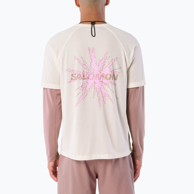 Férfi futó póló Salomon Shakeout Core GFX SS Tee whisper white/pink frosting 2
