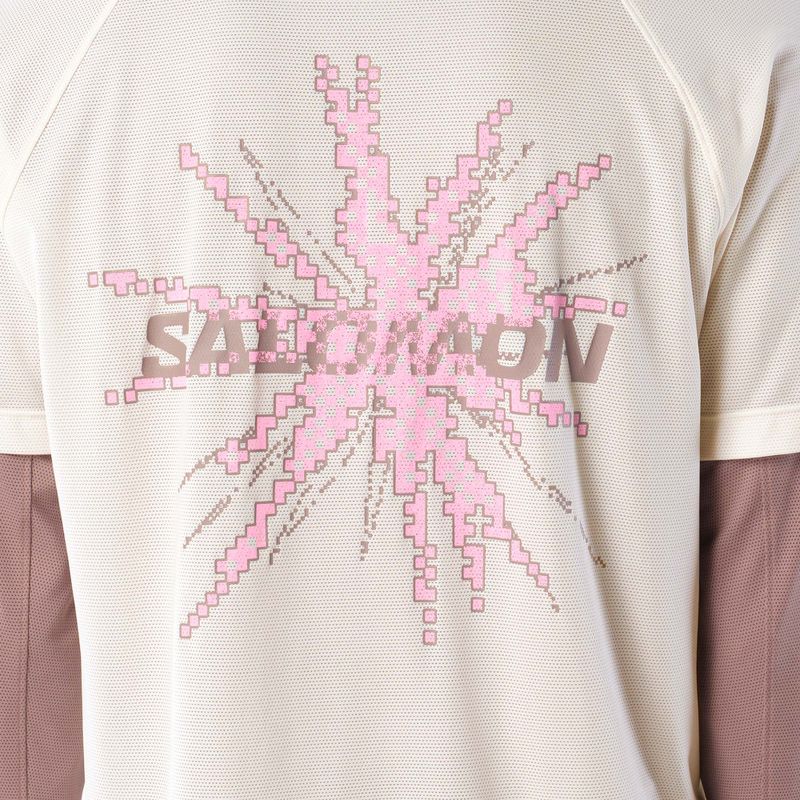 Férfi futó póló Salomon Shakeout Core GFX SS Tee whisper white/pink frosting 4