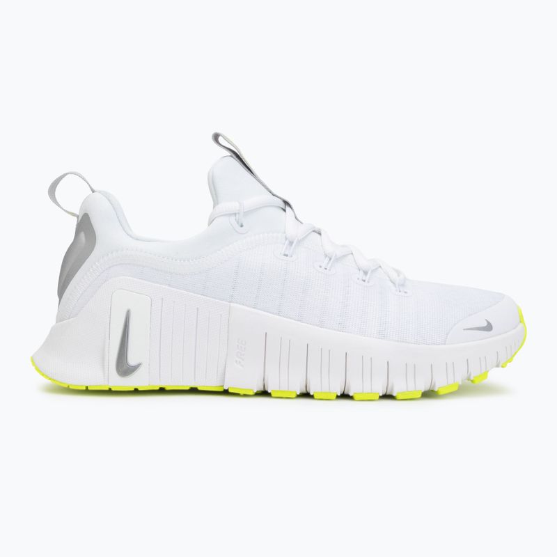 Női edzőcipők Nike Free Metcon 6 white/volt/metallic silver 2
