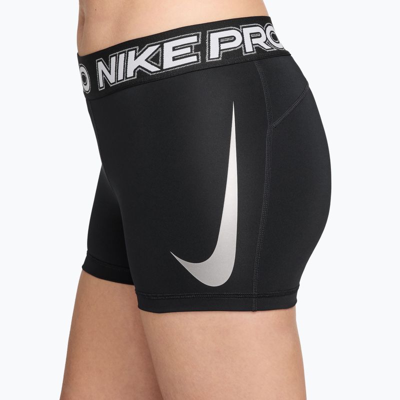 Női edzősort Nike Pro Mid Rise Biker 3" black/white/metallic silver 6