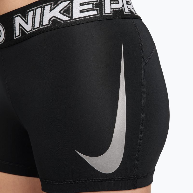 Női edzősort Nike Pro Mid Rise Biker 3" black/white/metallic silver 8
