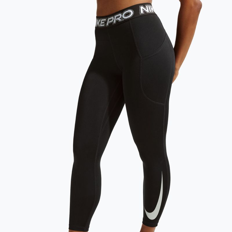 Női leggings Nike Pro Mid-Rise 7/8 black/white/white 4