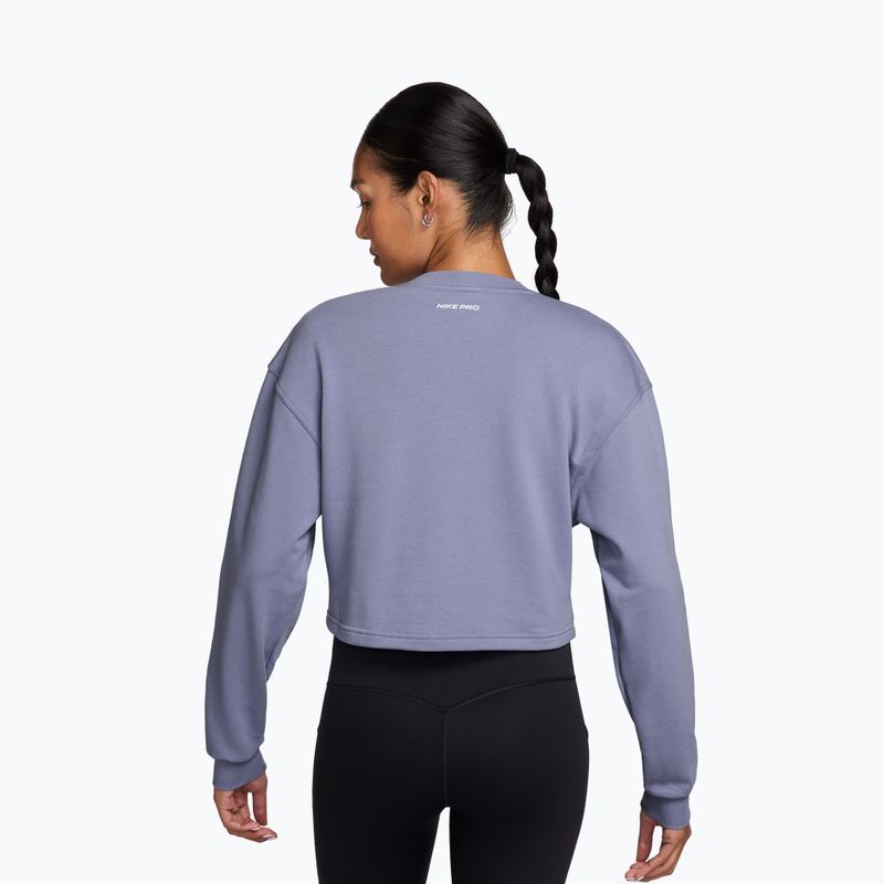Női edzőpulóver Nike Pro Dri-Fit Crew Neck iron purple/metallic silver/white 2