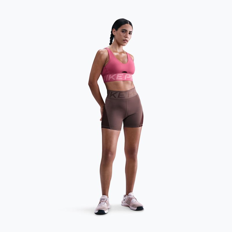 Női rövidnadrág Nike Pro Sculpt High Waisted 5" Biker tattoo/burgundy crush/white 2