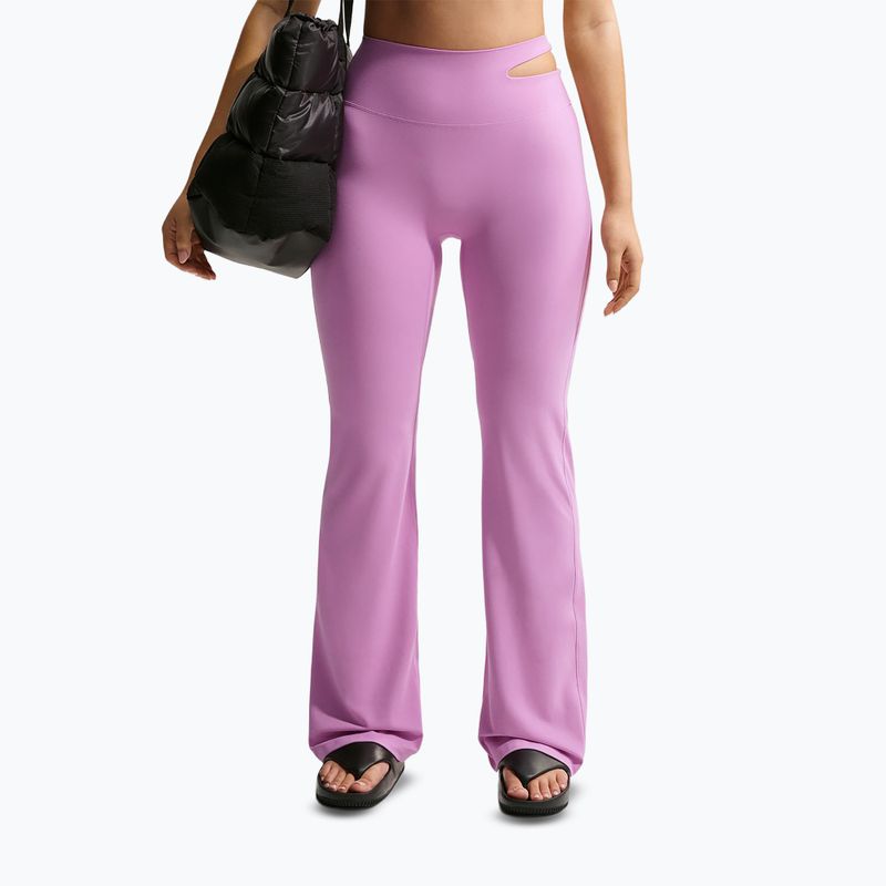 Női edzőnadrág Nike Zenvy High-Waisted Flared light magenta/white