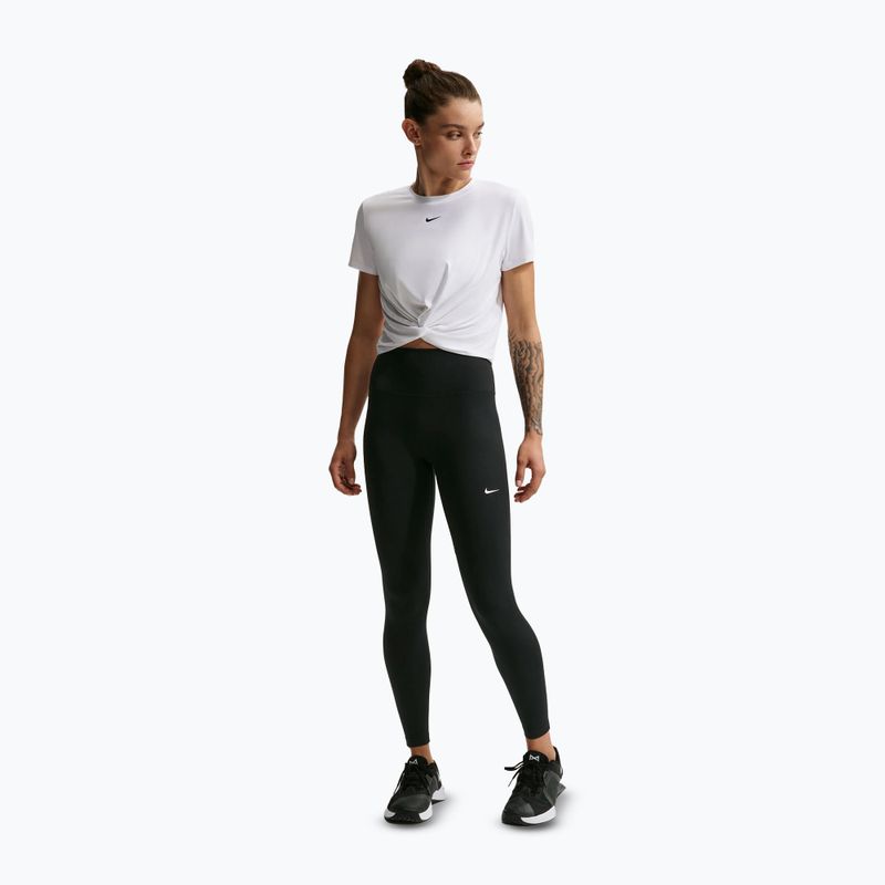 Női leggings Nike One Seamless Front High-Waisted black/white 2