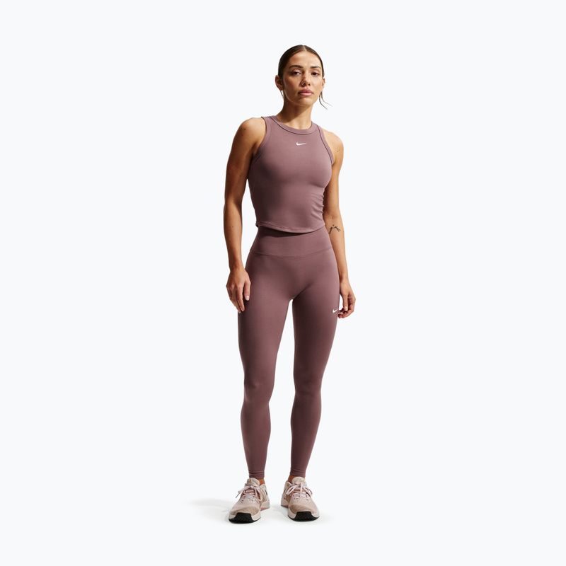 Női leggings Nike One Seamless Front High-Waisted tattoo/white 2