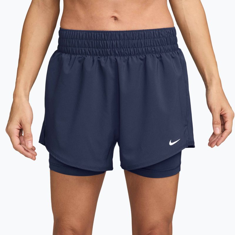 Női rövidnadrág Nike One Dri-Fit High-Waisted 3" 2In1 midnight navy/white