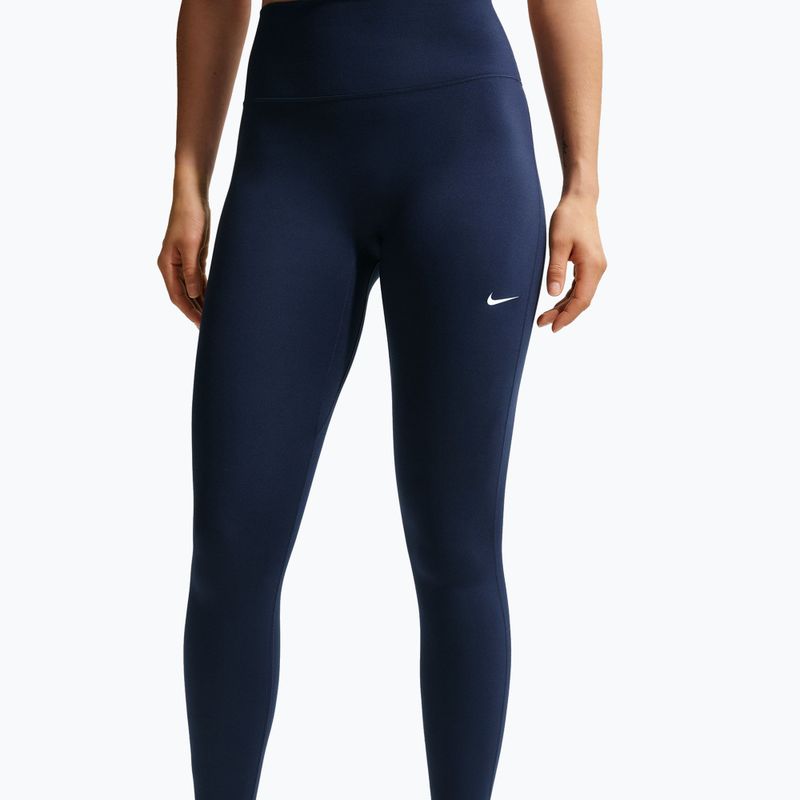 Női leggings Nike One Seamless Front High-Waisted midnight navy/white
