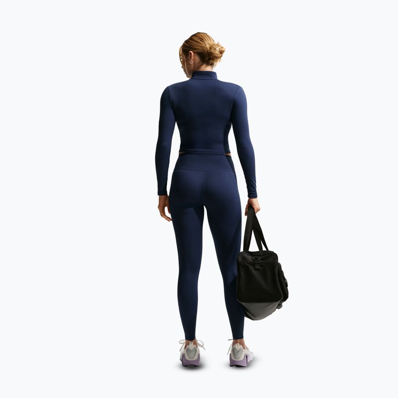 Női leggings Nike One Seamless Front High-Waisted midnight navy/white 3