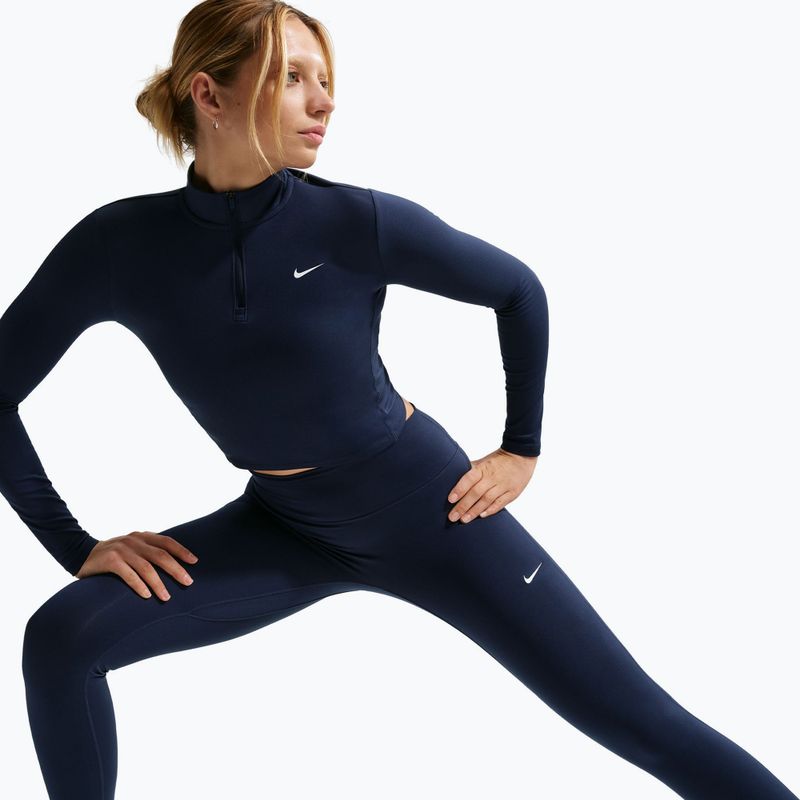 Női leggings Nike One Seamless Front High-Waisted midnight navy/white 6