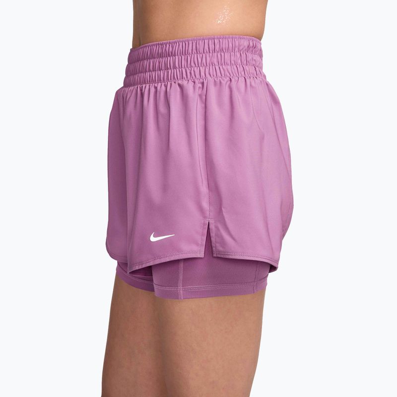 Női rövidnadrág Nike One Dri-Fit High-Waisted 3" 2In1 light magenta/white 3