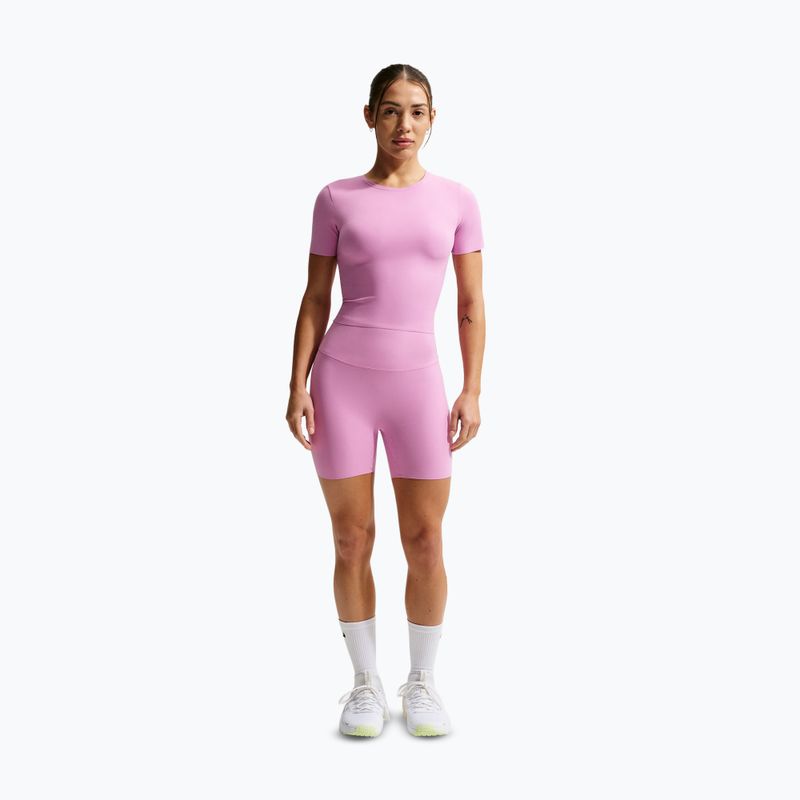 Női rövidnadrág Nike Zenvy High Waisted Biker 5" light magenta/white 2