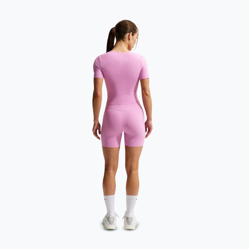 Női rövidnadrág Nike Zenvy High Waisted Biker 5" light magenta/white 3