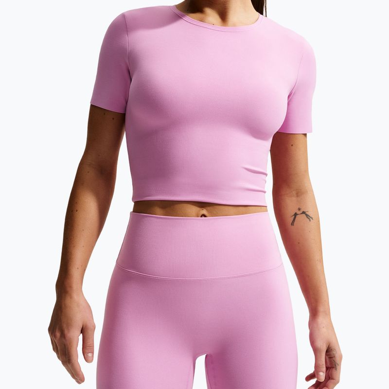 Női rövidnadrág Nike Zenvy High Waisted Biker 5" light magenta/white 5