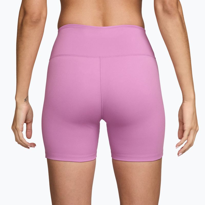 Női rövidnadrág Nike One High-Waisted Biker 5" light magenta/white 2
