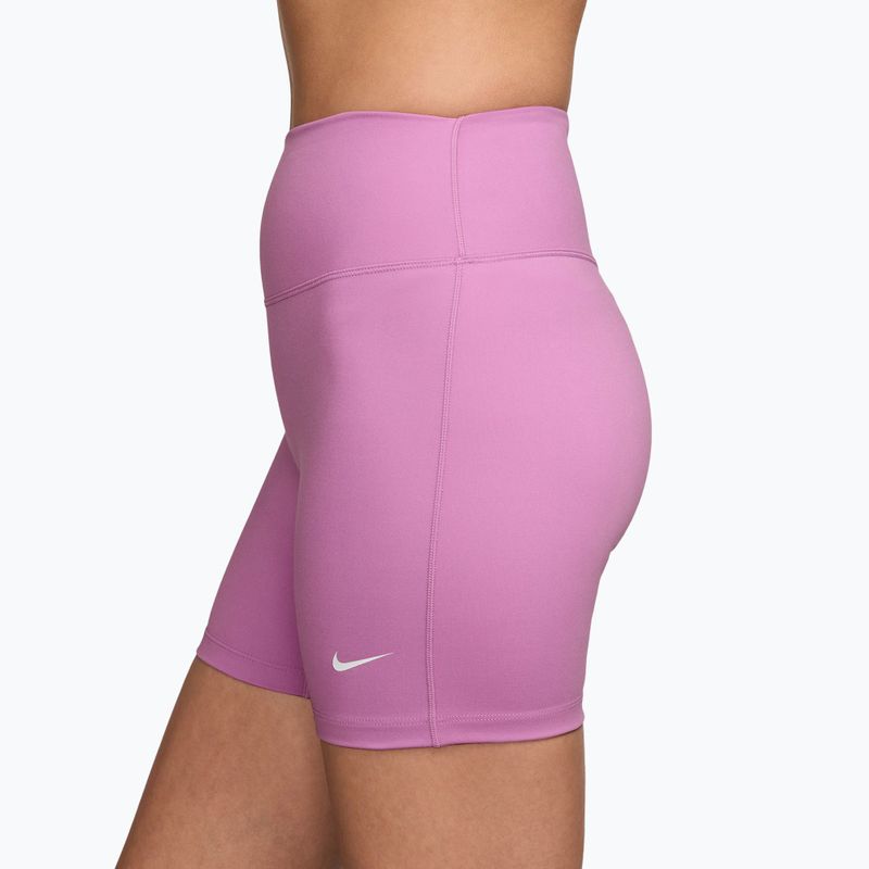 Női rövidnadrág Nike One High-Waisted Biker 5" light magenta/white 3