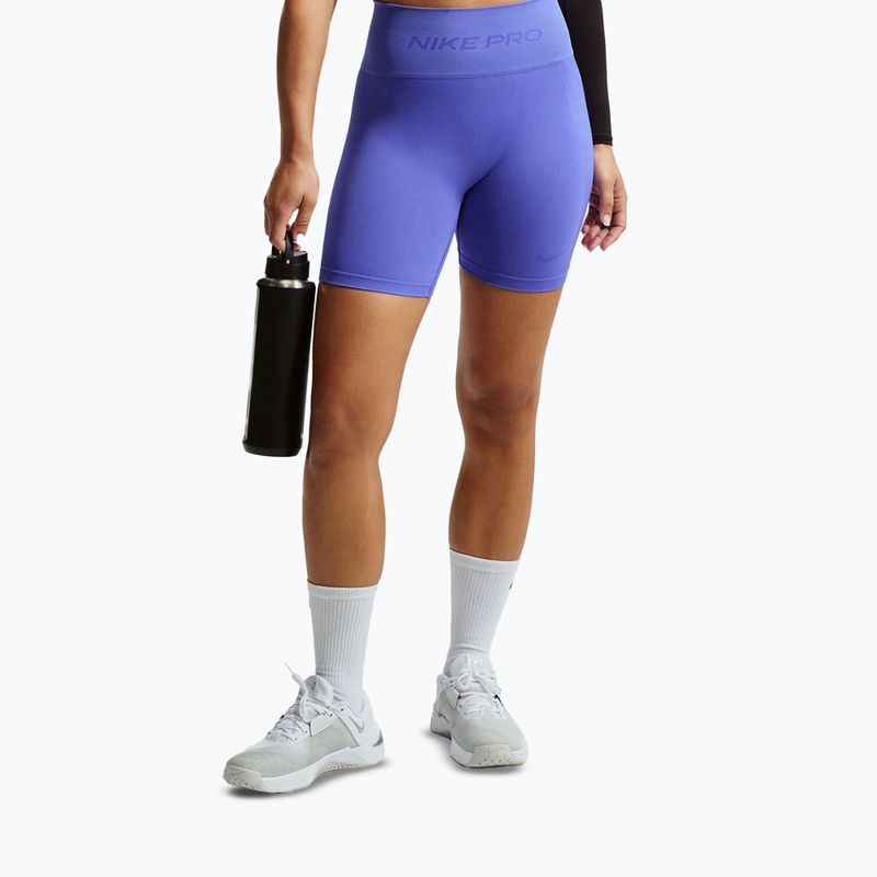 Női rövidnadrág Nike Pro Seamless High-Waisted Biker 5" sapphire