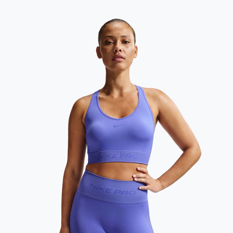 Női rövidnadrág Nike Pro Seamless High-Waisted Biker 5" sapphire 5