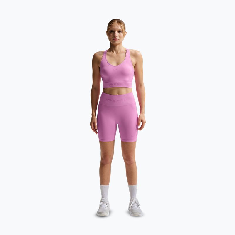 Edző felső Nike Pro Seamless Dri-Fit Cropped light magenta 2