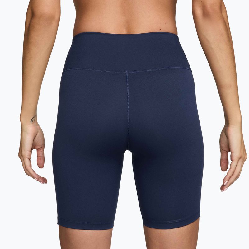 Női rövidnadrág Nike One High-Waisted Biker 8" midnight navy/white 2