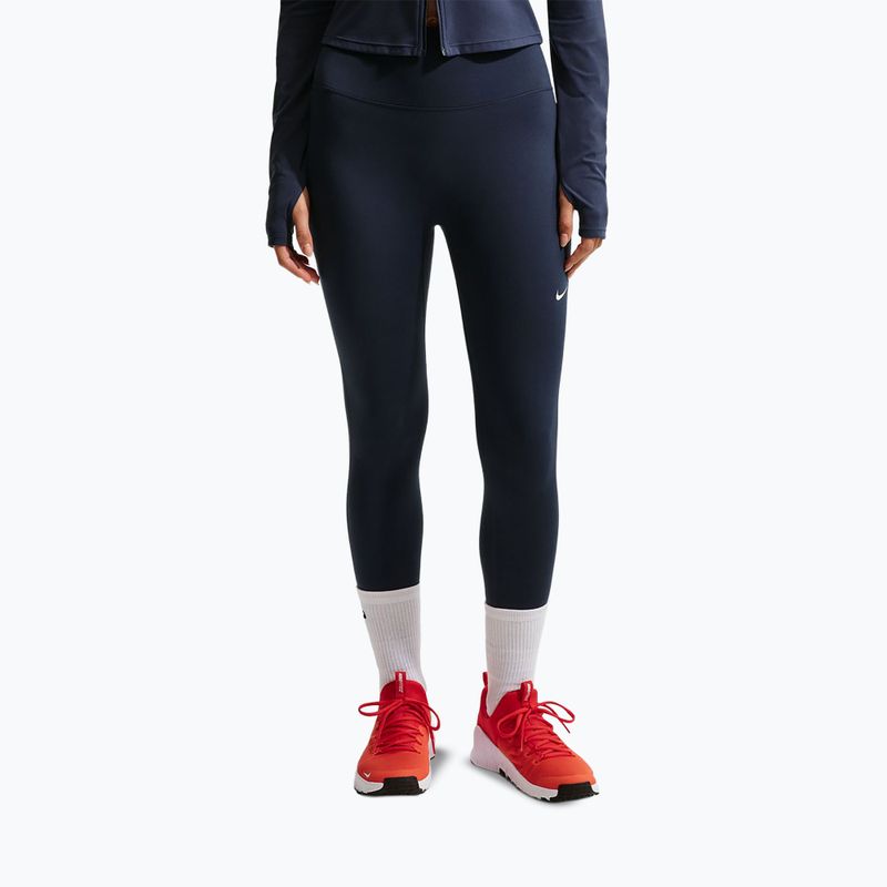 Női leggingsek Nike One midnight navy/white