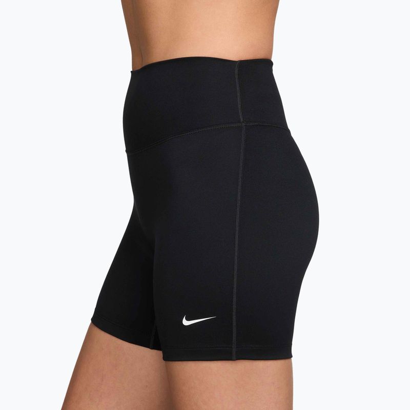 Női rövidnadrág Nike One High-Waisted Biker 5" black/white 3