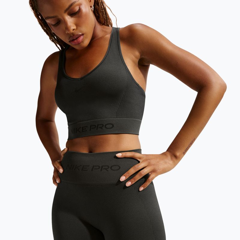 Női rövidnadrág Nike Pro Seamless High-Waisted Biker 5" dark smoke grey 4