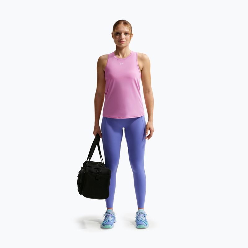 Női edzőpóló Nike One Classic Dri-Fit light magenta/white 2
