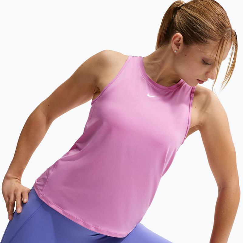 Női edzőpóló Nike One Classic Dri-Fit light magenta/white 4