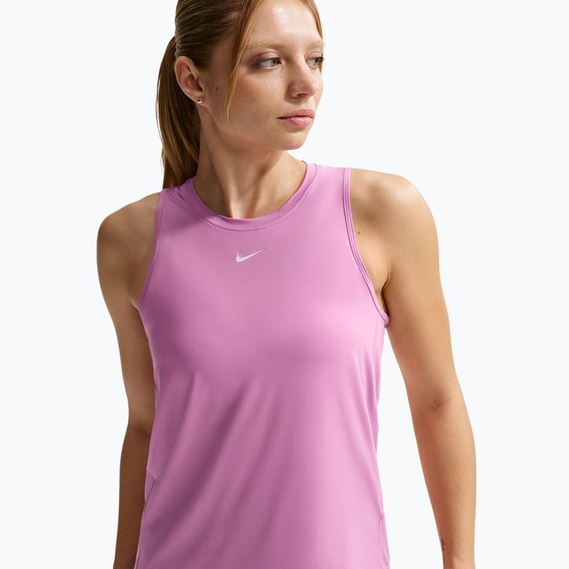 Női edzőpóló Nike One Classic Dri-Fit light magenta/white 5